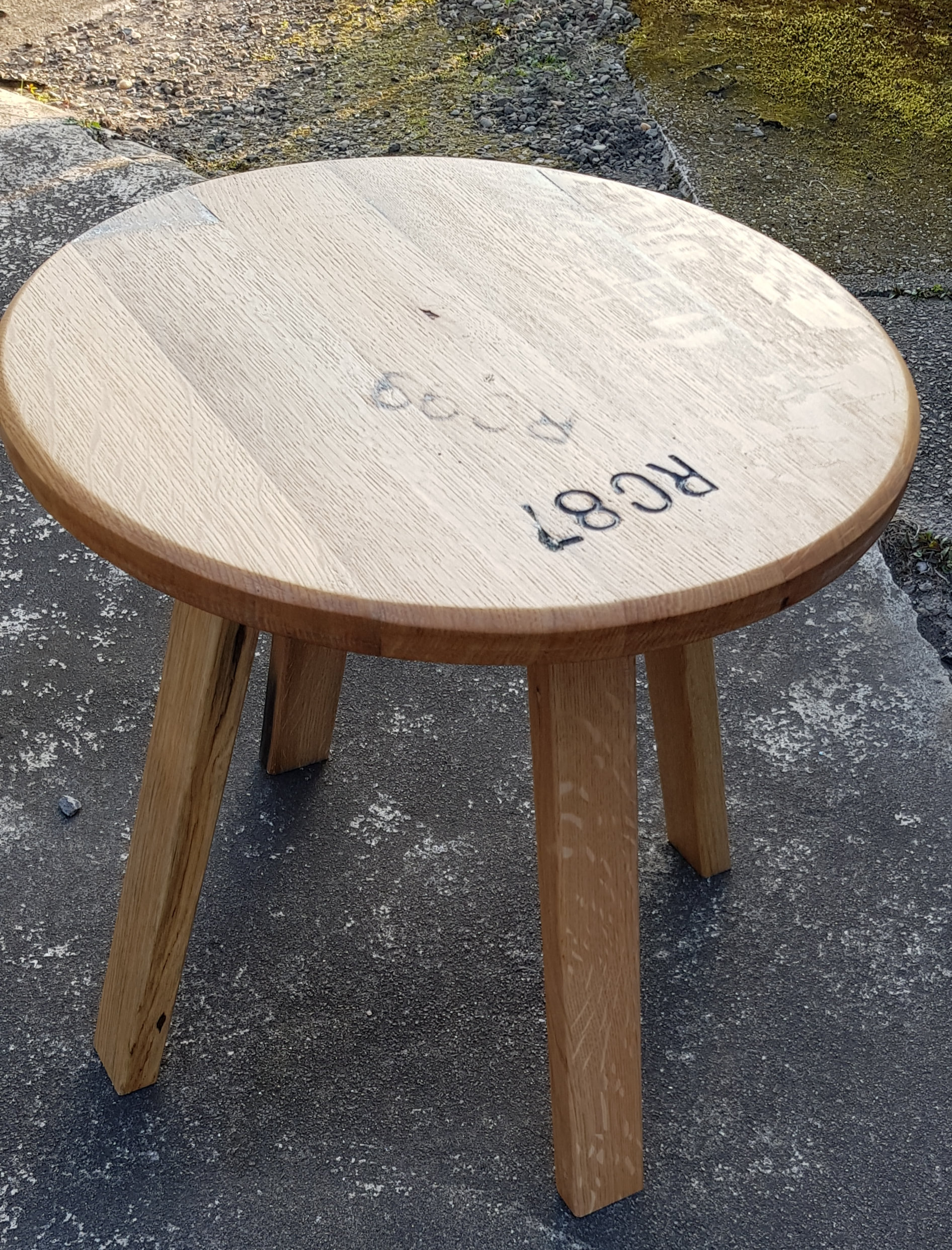Whisky Barrel Side Table With Cooperage Markings